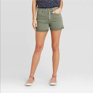 Universal Thread Size 12/31 Olive Green High Rise Midi Shorts